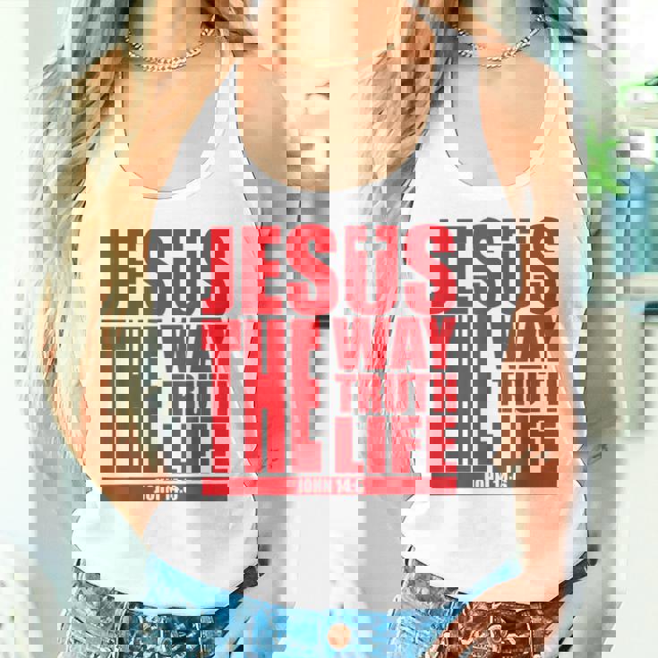 Jesus Is The Way Truth Life クリスチャン 男性 女性 クリスチャン レディースタンクトップ 彼女への贈り物