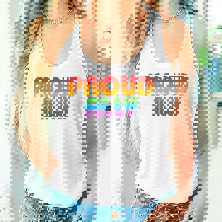 Lgbtq Proud Ally Lesbian Gay Pride Lgbt Ally Rainbowintage レディースタンクトップ 彼女への贈り物