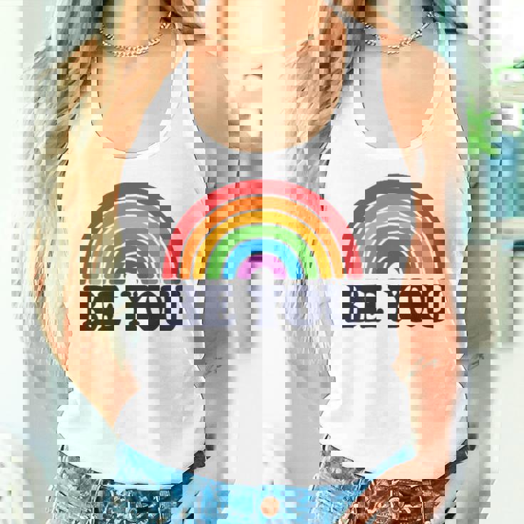 Lgbtq Be You Pocket Gay Pride Lgbt Ally Rainbow Flagintage レディースタンクトップ 彼女への贈り物