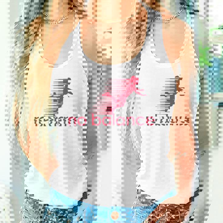 No Balance Girl スポーツとユーモアのための面白いパロディデザイン レディースタンクトップ 彼女への贈り物