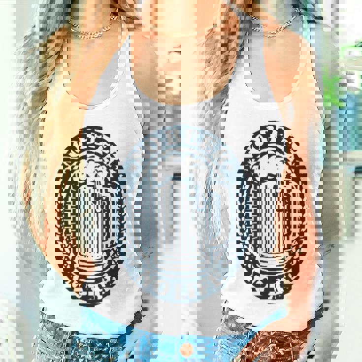 No Beer No Life ヴィンテージ飲料 ビール愛好家向け 左胸 レディースタンクトップ 彼女への贈り物