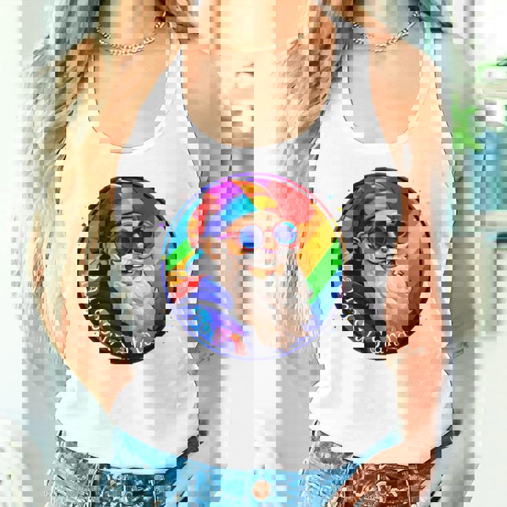 Santaclaus Rainbow 長袖tシャツ レディースタンクトップ 彼女への贈り物