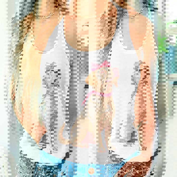 コケットボウ ラブラドールレトリバー 犬 ラボ ママ ピンクリボン 女の子 レディースタンクトップ 彼女への贈り物