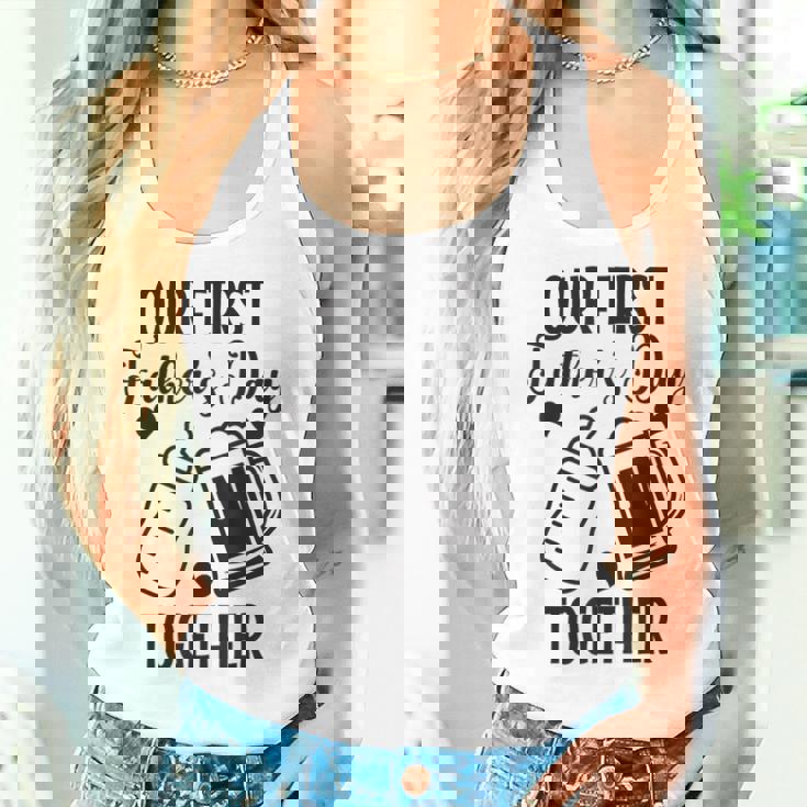 初めての父の日 Together Beer First Time Dad レディースタンクトップ 彼女への贈り物