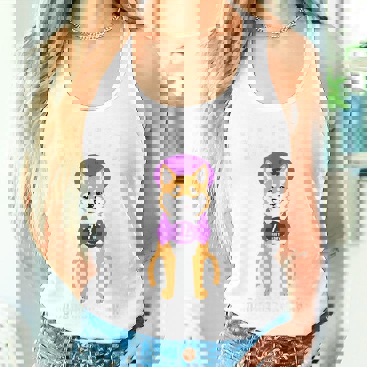 喜寿祝い 犬 柴犬 ちゃんちゃんこ 男性 女性 犬好き 77歳 Dog Days Best Days レディースタンクトップ 彼女への贈り物