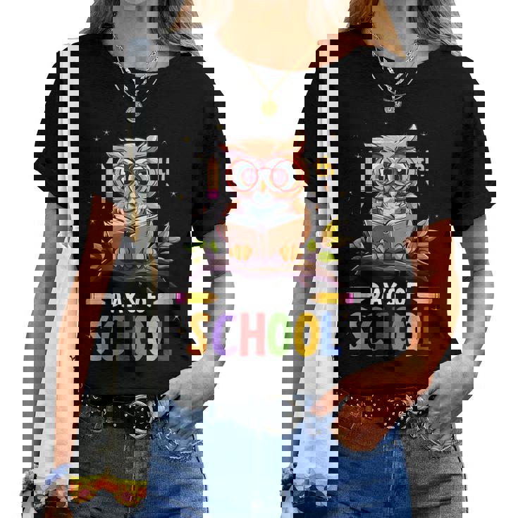 100Th Days Ofchool Owls 鳥 学生 100日間の学校 レディースTシャツ