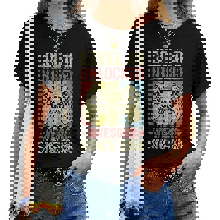 40歳の誕生日 男性 女性 40歳 1984年 装飾 面白い ギフト レディースTシャツ