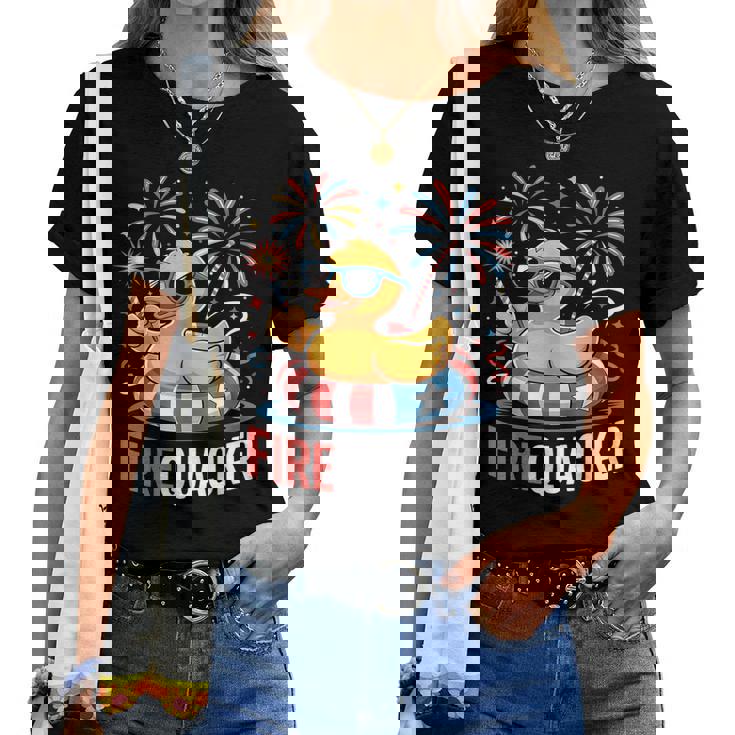 4Th Of July Duck Firequacker Patriotic Fourth Of July Women T-shirt