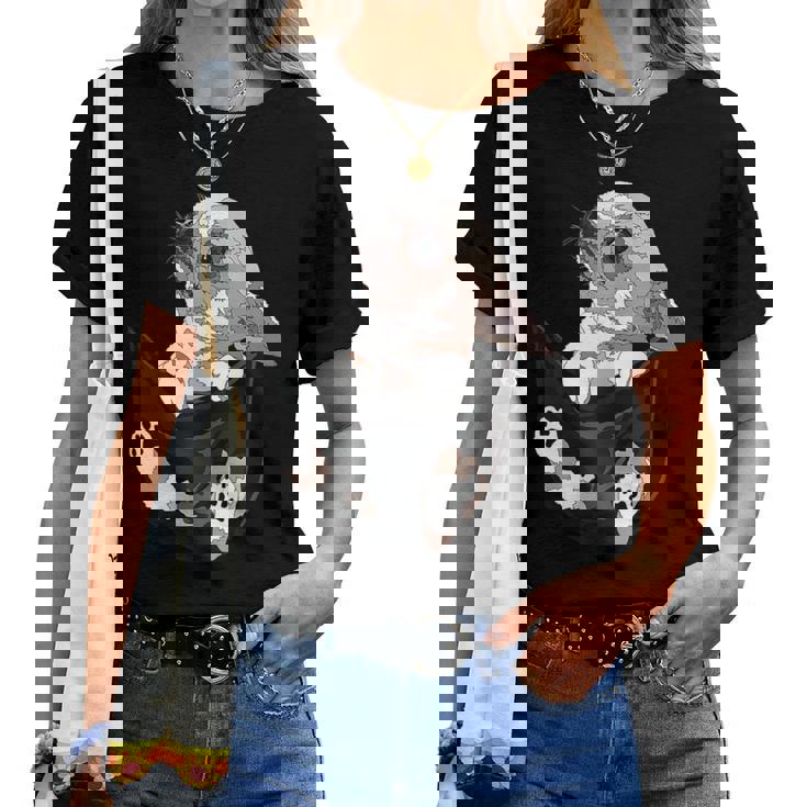 I Am Looking At You 面白い チワワ ポケット犬 お母さん 恋人 レディースTシャツ