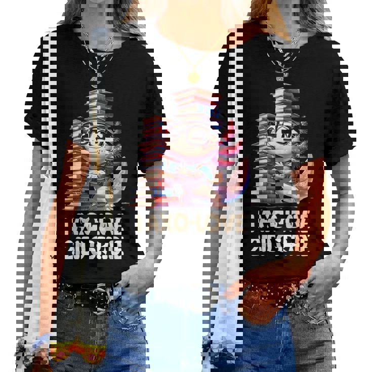 I Axo Love 2Nd Grade Axolotl 新学期読書 レディースTシャツ