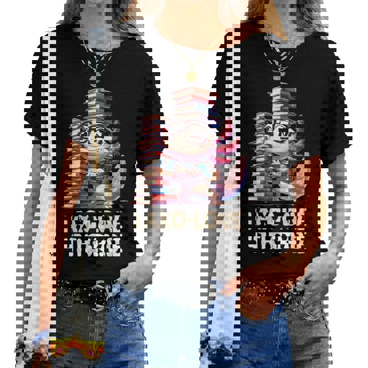 I Axo Love 4Th Grade Axolotl 新学期読書 レディースTシャツ