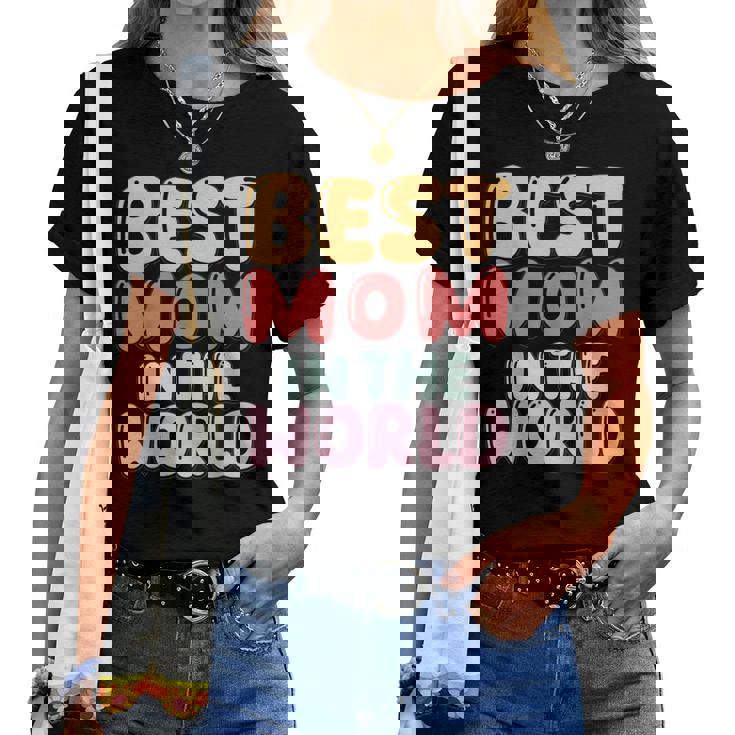 Best Mom In The World Colorful Lettering Women T-shirt