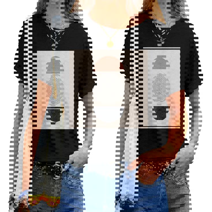 Boho 抽象形アート ミッドセンチュリー モダンアート レディースTシャツ