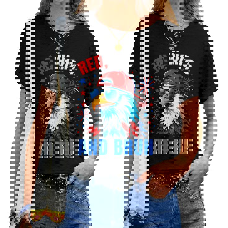 Bruh 4Th July Outfit Boys Red White And Bruh Eagle Women T-shirt