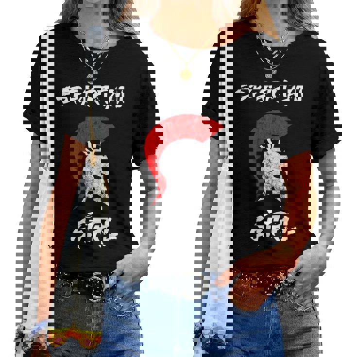 Casco De Gladiadorpartan Girl Warrior Departan Girl Camiseta de mujer