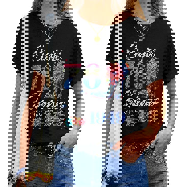 Chapter 76 Fabulousince 1949 76Th Birthday Queen Diamond レディースTシャツ