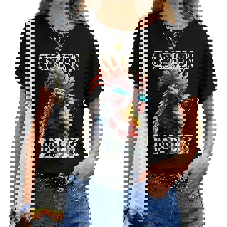 Chicken Daddy チキンパパ ニワトリ お父さん 農家 養鶏場 父の日 レディースTシャツ