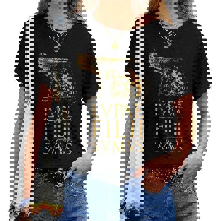 Cita Del Imperio Romano De Roma Antiguo Lobo Romano Camiseta de mujer