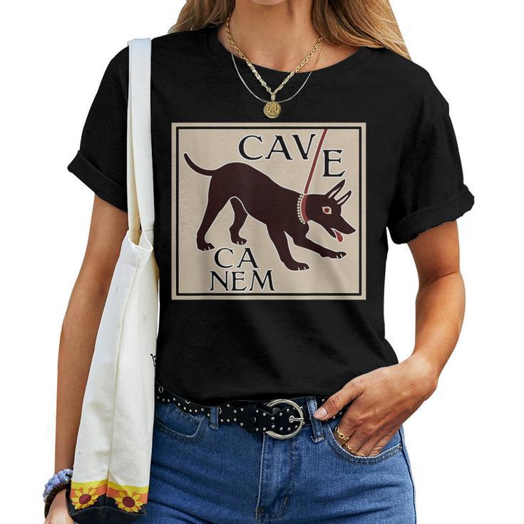 Cuidado Con El Perro Cave Canem Imagen Grecorromana Camiseta de mujer