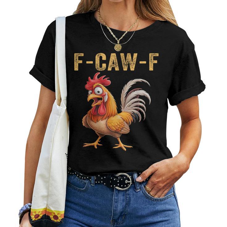 T-shirt Humoristique 'F-Caw-F' - Motif Drôle Poulet Coq Meme - Coupe Classique - Pour Hommes Et Femmes - Cadeau Anniversaire, Noël - 10