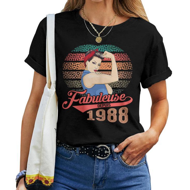 Fabuleuse Depuis 1988 Cadeau Anniversaire Humour 35Ans T-shirt femme