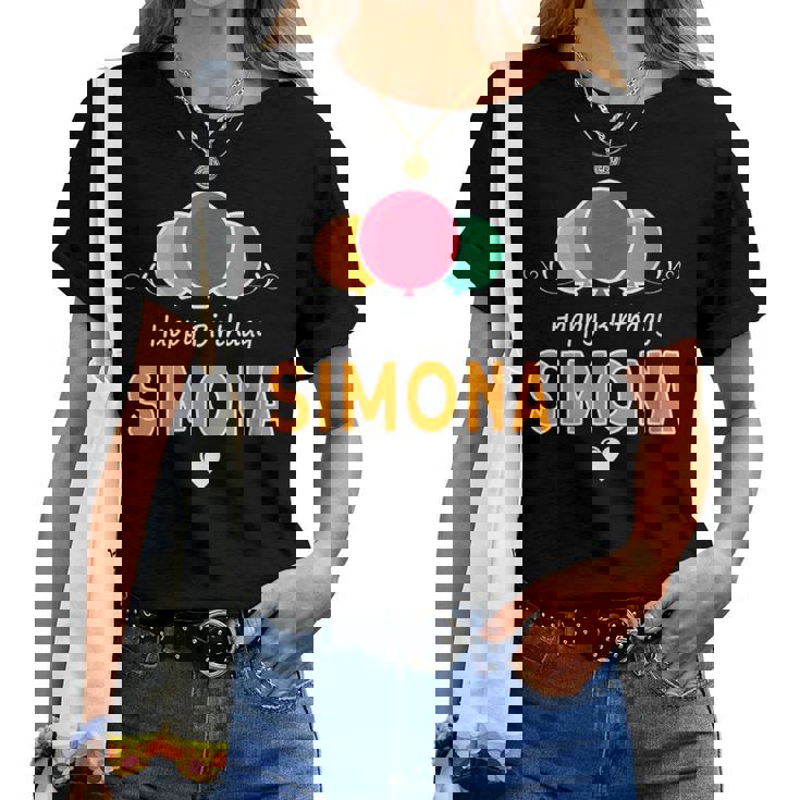 Feliz Cumpleaños Diciendoimona Cuello Camiseta de mujer