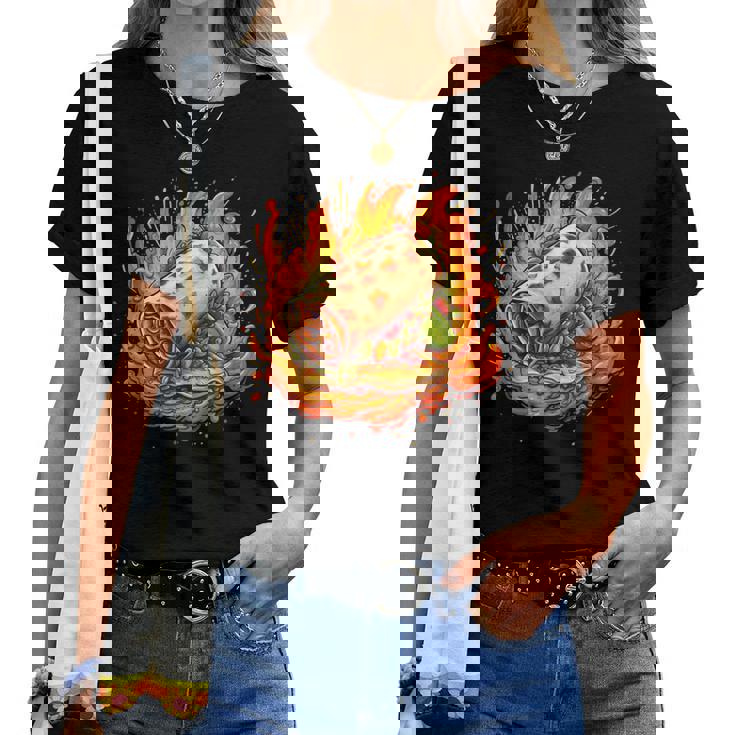 Flames Beef Burrito Costume Per Gli Amanti Del Costume Cibo Divertente Maglietta da donna