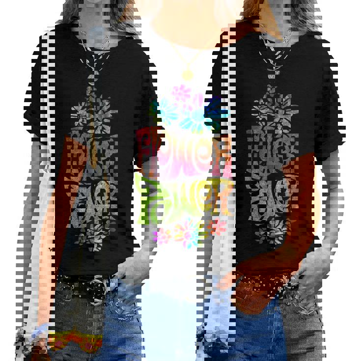 Flower Power ヒッピー サイケデリック '70年代レトロ レディースTシャツ