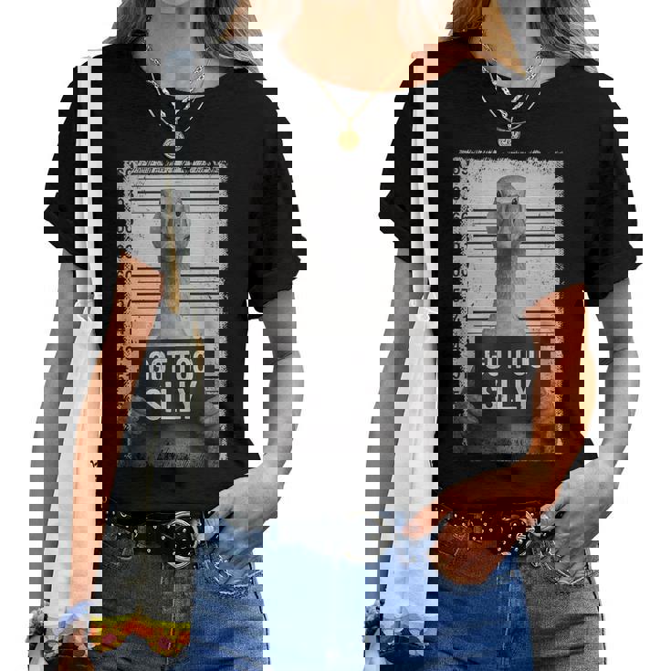 Goose Gotilly Meme 動物愛好家 マグショット 男の子 女の子 レディースTシャツ