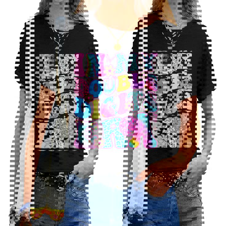 Girl In My Double Digits Era Retro 10 Year Old 10Th Birthday Women T-shirt