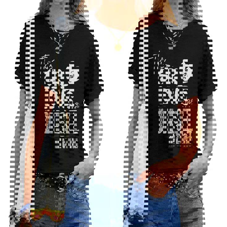 Girl Loves Diesel メカニックシャツ 面白いバレンタインデーギフト レディースTシャツ