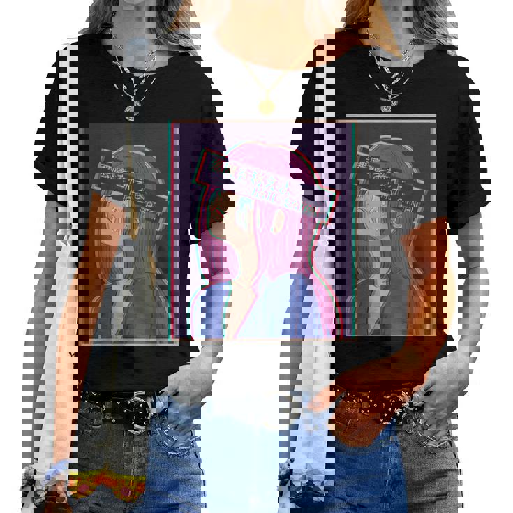 Hailatanad Anime Girl Japaneseaporwave Aesthetic レディースTシャツ