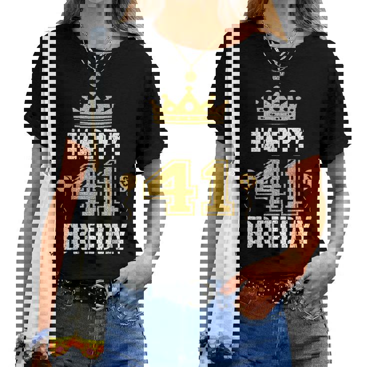 Happy 41St Birthday アイデア 41歳の男性と女性に レディースTシャツ
