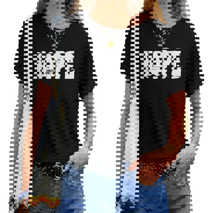 Hope Romans 15 13 レトロ グルービー 面白い クリスチャン 信仰 聖書 J レディースTシャツ