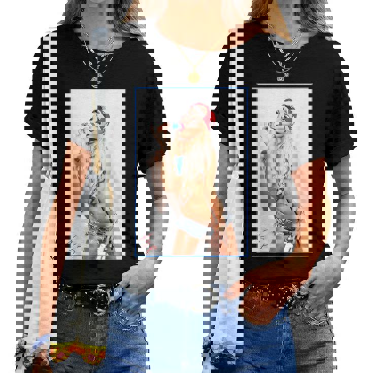 Hot Girl On 男性用 Ice Pop Pinup 2 レディースTシャツ