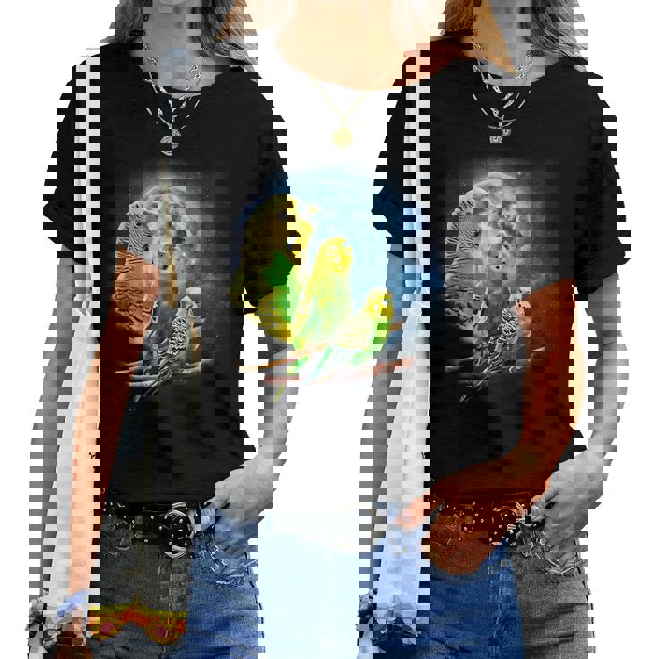 Howling At The Moon シャツ インコシャツ インコ セキセイインコ レディースTシャツ