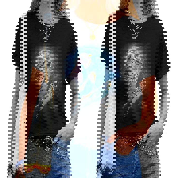 Howling At The Moon シャツ インコシャツ ファニーセキセイインコシャツ レディースTシャツ