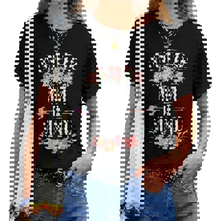 La Mejor Mami Del Mundo Español Mamá Floral Camiseta de mujer