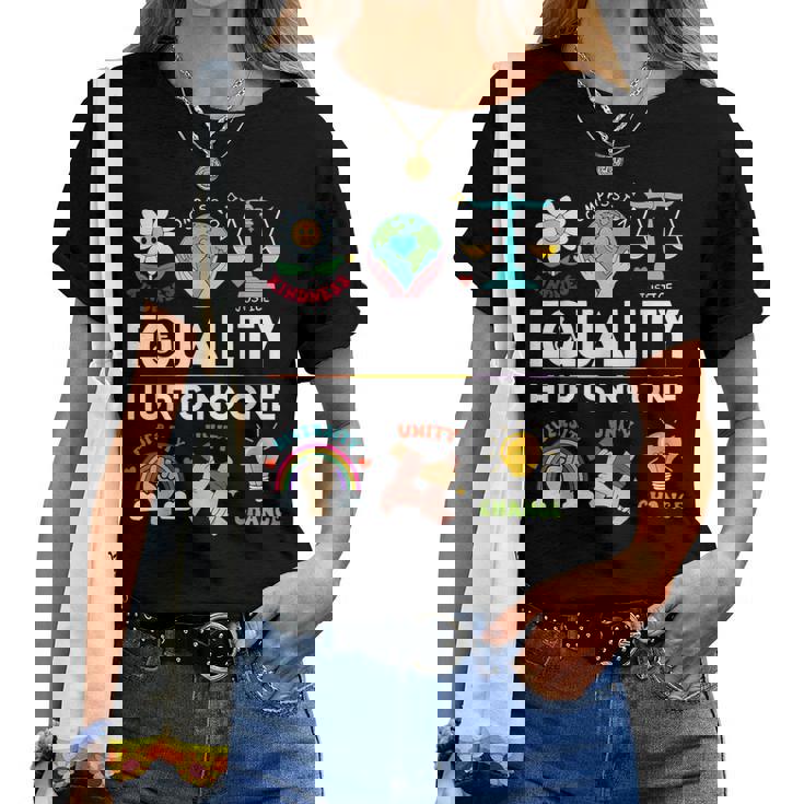 Lgbt 平等は誰もプライドを痛めない 人権 男性 女性 キッズ レディースTシャツ