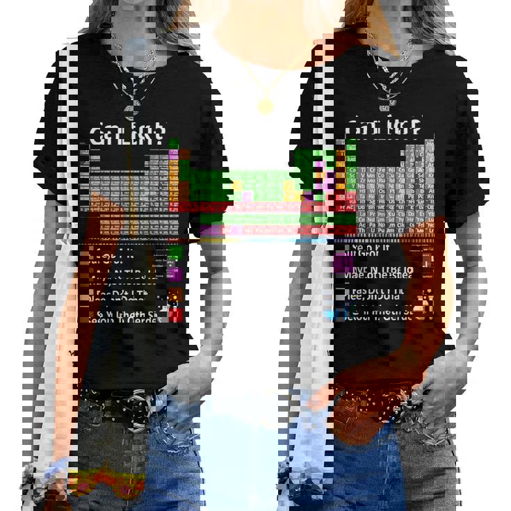 Can I Lick It Periodic Table Chart Science Teacher Cool Meme Women T-shirt
