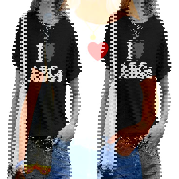 I Love Abgs I Heart Abg おもしろい アジアの赤ちゃん 女の子 恋人 レディースTシャツ