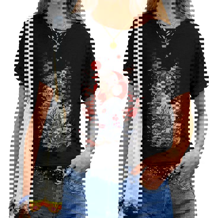 I Love Japan 東京都 日本の女の子 タトゥーアート レディースTシャツ