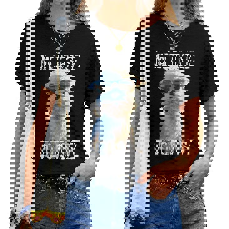 Maltese Mommyマルチーズ ママ 犬 お母さん 母の日 お母さん スウィート・マルチーズ レディースTシャツ