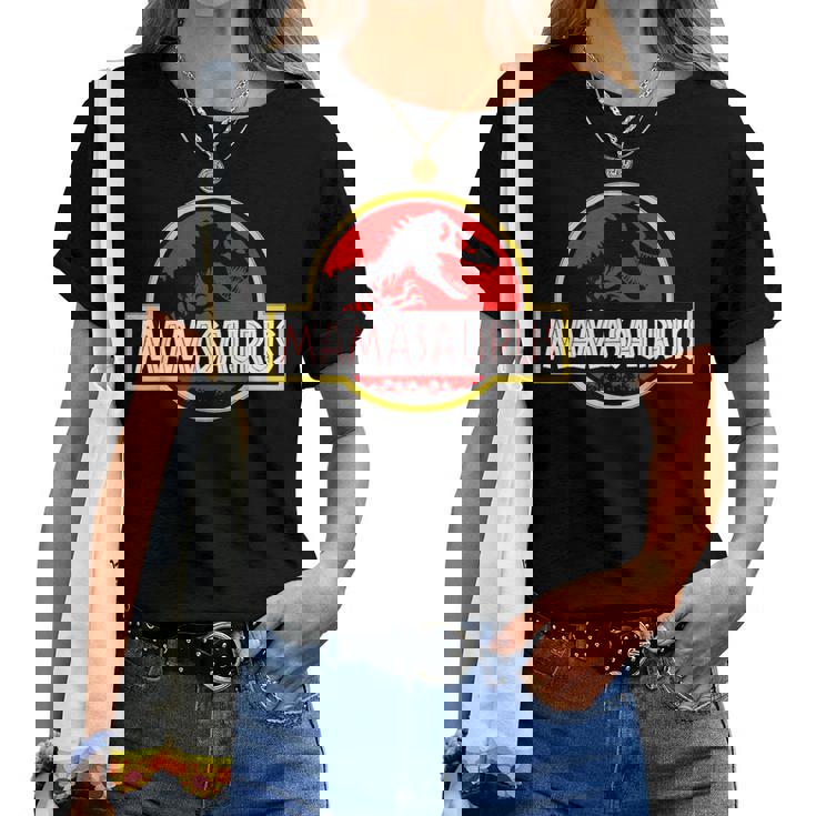 Mamasaurus Retrointage Divertido Camiseta de mujer