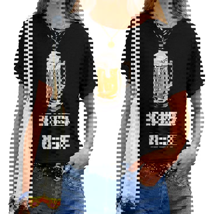 No Beer No Life レディースTシャツ