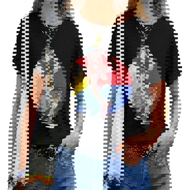 Pinay Girl フィリピン 強い フィリピン国旗 フィリピンプライド レディースTシャツ