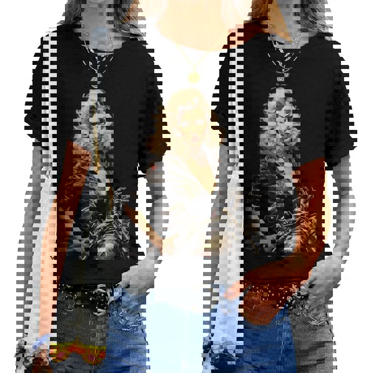 Pinup Girl バイカー オートバイ ライダー ヴィンテージ レディースTシャツ