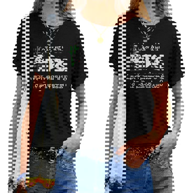 I Play With Pandas Python コンピューター コーディング プログラマー コーダー レディースTシャツ