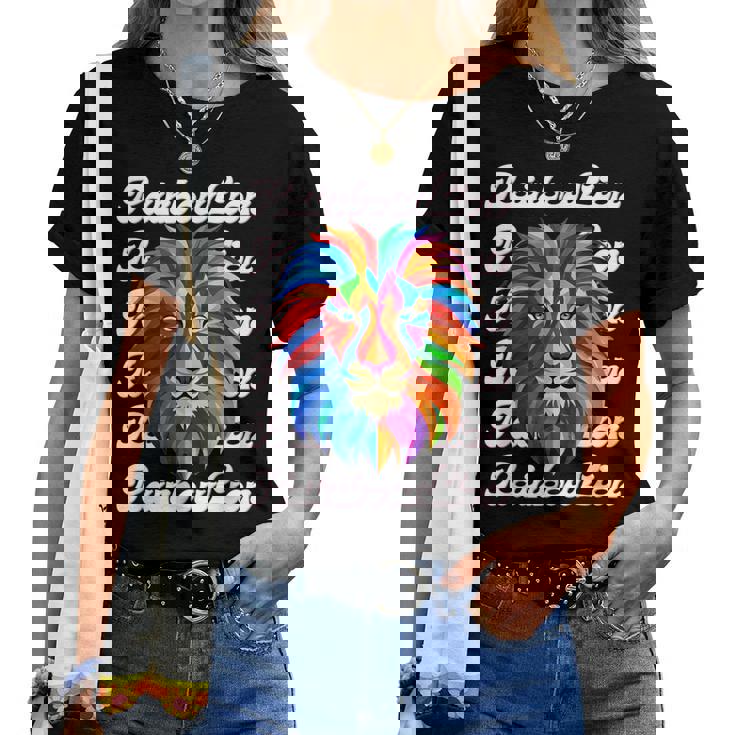 Rainbow Lion かっこいい おしゃれ ロゴ レディースTシャツ