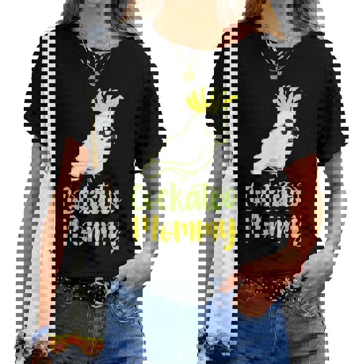 Retro Cockatoo Mother Mom Cockatoo Mommy Cockatiel レディースTシャツ